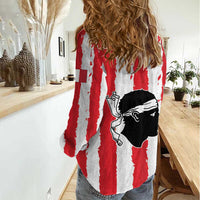 Italy Sardinia Women Casual Shirt Moor's Head With Coat Of Arms LT19