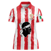 Italy Sardinia Women Polo Shirt Moor's Head With Coat Of Arms LT19