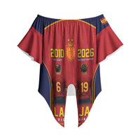 Custom Spain La Roja Football Off Shoulder Wrap Waist Top 2010 Legacy 2026 Next Chapter