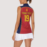 Custom Spain La Roja Football Women Sleeveless Polo Shirt 2010 Legacy 2026 Next Chapter