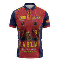 Custom Spain La Roja Football Zipper Polo Shirt 2010 Legacy 2026 Next Chapter