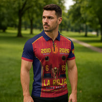 Custom Spain La Roja Football Zipper Polo Shirt 2010 Legacy 2026 Next Chapter