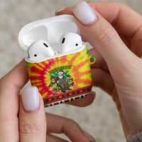 Personalized Lithuania Christmas AirPods Case Skeleton Cross Tie-Dye Vintage - Wonder Print Shop