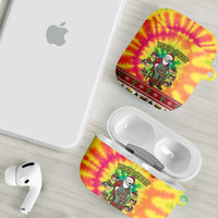 Personalized Lithuania Christmas AirPods Case Skeleton Cross Tie-Dye Vintage - Wonder Print Shop