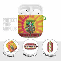 Personalized Lithuania Christmas AirPods Case Skeleton Cross Tie-Dye Vintage - Wonder Print Shop