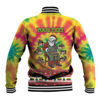 Personalized Lithuania Christmas Baseball Jacket Skeleton Cross Tie-Dye Vintage - Wonder Print Shop