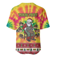 Personalized Lithuania Christmas Baseball Jersey Skeleton Cross Tie-Dye Vintage - Wonder Print Shop