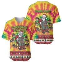 Personalized Lithuania Christmas Baseball Jersey Skeleton Cross Tie-Dye Vintage - Wonder Print Shop