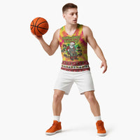 Personalized Lithuania Christmas Basketball Jersey Skeleton Cross Tie-Dye Vintage - Wonder Print Shop