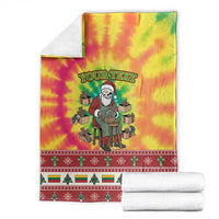 Personalized Lithuania Christmas Blanket Skeleton Cross Tie-Dye Vintage - Wonder Print Shop
