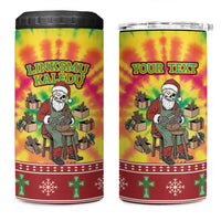 Personalized Lithuania Christmas 4 in 1 Can Cooler Tumbler Skeleton Cross Tie-Dye Vintage - Wonder Print Shop