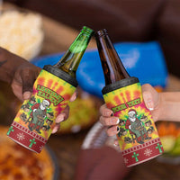 Personalized Lithuania Christmas 4 in 1 Can Cooler Tumbler Skeleton Cross Tie-Dye Vintage - Wonder Print Shop