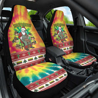 Personalized Lithuania Christmas Car Seat Cover Skeleton Cross Tie-Dye Vintage - Wonder Print Shop