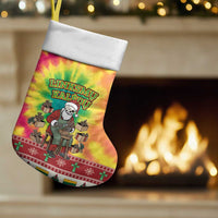 Personalized Lithuania Christmas Stocking Skeleton Cross Tie-Dye Vintage - Wonder Print Shop