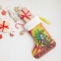 Personalized Lithuania Christmas Stocking Skeleton Cross Tie-Dye Vintage - Wonder Print Shop