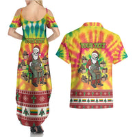 Personalized Lithuania Christmas Couples Matching Summer Maxi Dress and Hawaiian Shirt Skeleton Cross Tie-Dye Vintage - Wonder Print Shop