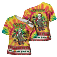 Personalized Lithuania Christmas Cross Shoulder Shirt Skeleton Cross Tie-Dye Vintage - Wonder Print Shop