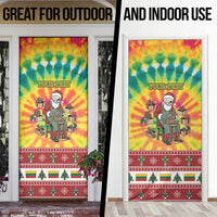 Personalized Lithuania Christmas Door Cover Skeleton Cross Tie-Dye Vintage - Wonder Print Shop