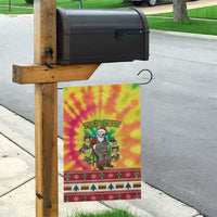 Personalized Lithuania Christmas Garden Flag Skeleton Cross Tie-Dye Vintage - Wonder Print Shop