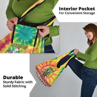 Personalized Lithuania Christmas Grocery Bag Skeleton Cross Tie-Dye Vintage - Wonder Print Shop