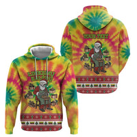 Personalized Lithuania Christmas Hoodie Skeleton Cross Tie-Dye Vintage - Wonder Print Shop