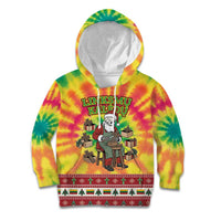 Personalized Lithuania Christmas Kid Hoodie Skeleton Cross Tie-Dye Vintage - Wonder Print Shop
