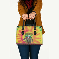 Personalized Lithuania Christmas Leather Bag Skeleton Cross Tie-Dye Vintage - Wonder Print Shop