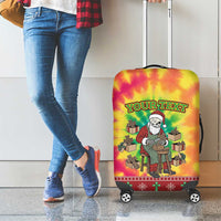Personalized Lithuania Christmas Luggage Cover Skeleton Cross Tie-Dye Vintage - Wonder Print Shop