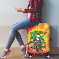Personalized Lithuania Christmas Luggage Cover Skeleton Cross Tie-Dye Vintage - Wonder Print Shop