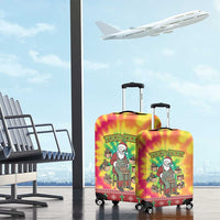 Personalized Lithuania Christmas Luggage Cover Skeleton Cross Tie-Dye Vintage - Wonder Print Shop