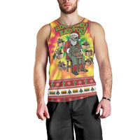 Personalized Lithuania Christmas Men Tank Top Skeleton Cross Tie-Dye Vintage - Wonder Print Shop