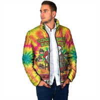 Personalized Lithuania Christmas Padded Jacket Skeleton Cross Tie-Dye Vintage - Wonder Print Shop
