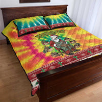 Personalized Lithuania Christmas Quilt Bed Set Skeleton Cross Tie-Dye Vintage - Wonder Print Shop