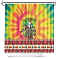 Personalized Lithuania Christmas Shower Curtain Skeleton Cross Tie-Dye Vintage - Wonder Print Shop