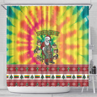 Personalized Lithuania Christmas Shower Curtain Skeleton Cross Tie-Dye Vintage - Wonder Print Shop