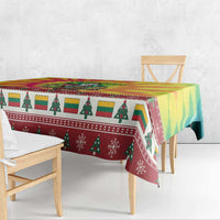 Personalized Lithuania Christmas Tablecloth Skeleton Cross Tie-Dye Vintage - Wonder Print Shop