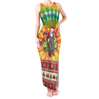 Personalized Lithuania Christmas Tank Maxi Dress Skeleton Cross Tie-Dye Vintage - Wonder Print Shop