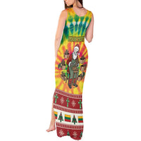 Personalized Lithuania Christmas Tank Maxi Dress Skeleton Cross Tie-Dye Vintage - Wonder Print Shop