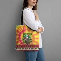 Personalized Lithuania Christmas Tote Bag Skeleton Cross Tie-Dye Vintage - Wonder Print Shop