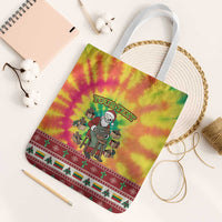 Personalized Lithuania Christmas Tote Bag Skeleton Cross Tie-Dye Vintage - Wonder Print Shop