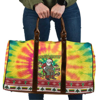 Personalized Lithuania Christmas Travel Bag Skeleton Cross Tie-Dye Vintage - Wonder Print Shop
