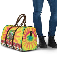 Personalized Lithuania Christmas Travel Bag Skeleton Cross Tie-Dye Vintage - Wonder Print Shop