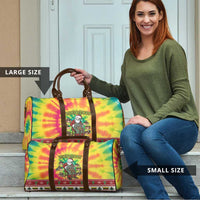 Personalized Lithuania Christmas Travel Bag Skeleton Cross Tie-Dye Vintage - Wonder Print Shop