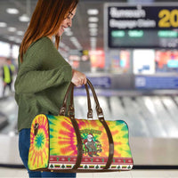 Personalized Lithuania Christmas Travel Bag Skeleton Cross Tie-Dye Vintage - Wonder Print Shop