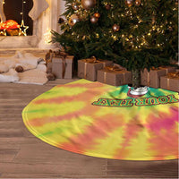 Personalized Lithuania Christmas Tree Skirt Skeleton Cross Tie-Dye Vintage LT19