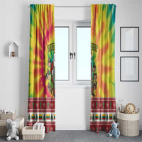 Personalized Lithuania Christmas Window Curtain Skeleton Cross Tie-Dye Vintage - Wonder Print Shop