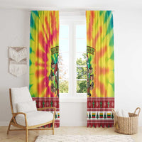 Personalized Lithuania Christmas Window Curtain Skeleton Cross Tie-Dye Vintage - Wonder Print Shop