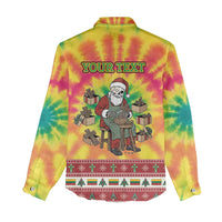 Personalized Lithuania Christmas Women Casual Shirt Skeleton Cross Tie-Dye Vintage - Wonder Print Shop