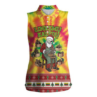 Personalized Lithuania Christmas Women Sleeveless Polo Shirt Skeleton Cross Tie-Dye Vintage - Wonder Print Shop