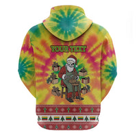 Personalized Lithuania Christmas Zip Hoodie Skeleton Cross Tie-Dye Vintage - Wonder Print Shop